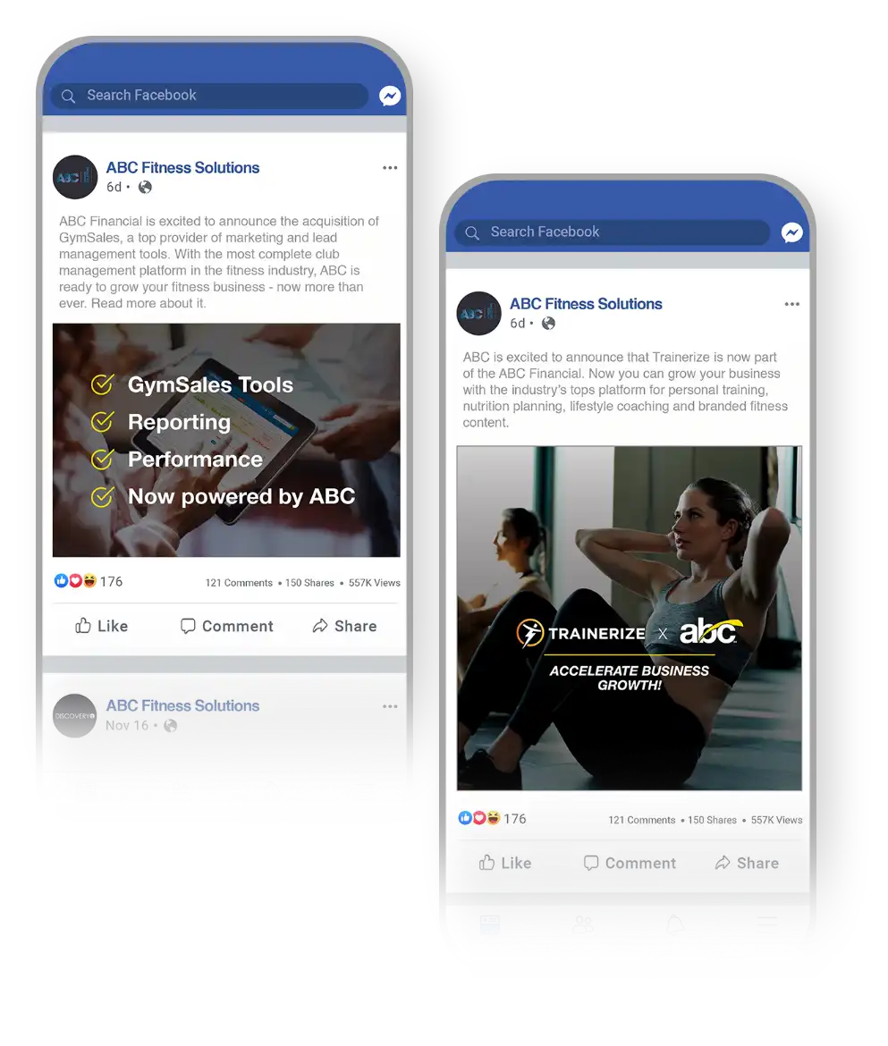 ABC Fitness site on mobile devices